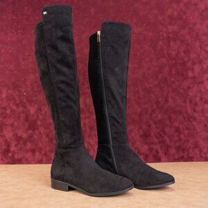 Michael Kors Women Black Fabric Vegan MK Logo OTK Fashion Boots sz 7